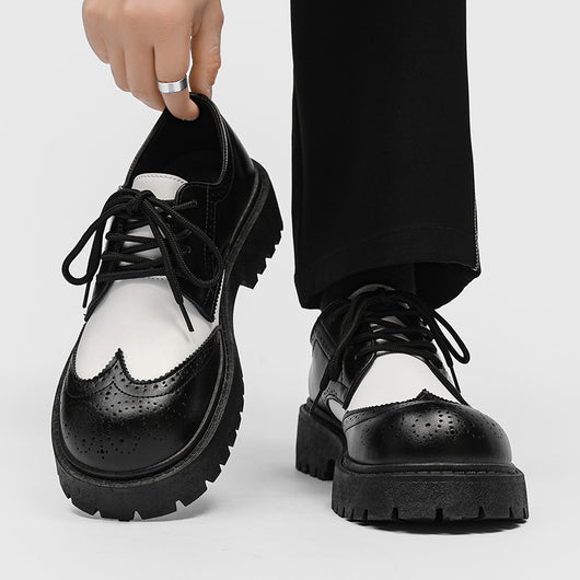 Zapatos de Cuero Casual con Tallado Brogue para Hombre