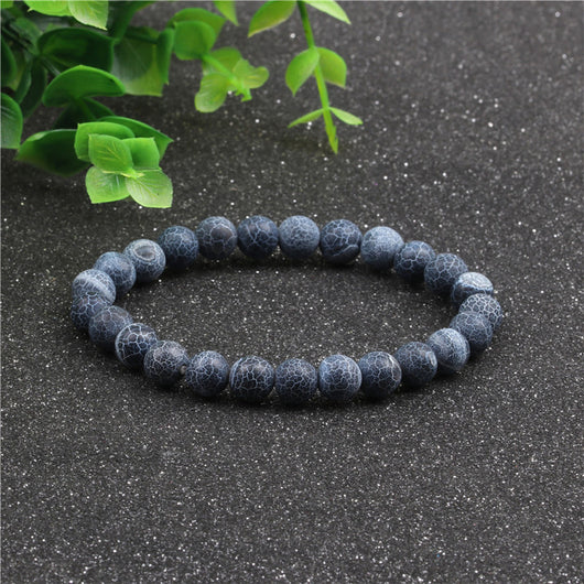 Pulsera de Granito Desgastado para Hombre - Estilo Europeo y Americano con Cuentas - Image 4