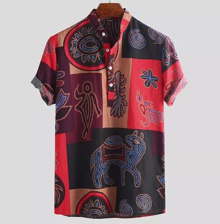 Camisa Estampada Oracle Estilo Europeo y Americano para Hombre - Image 8