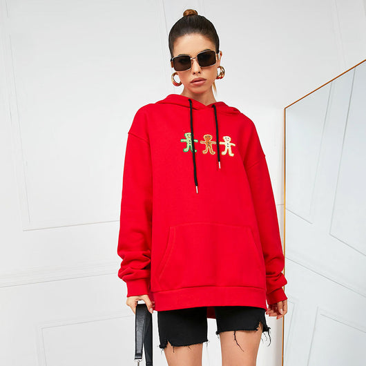 Sudadera Suelta de Manga Larga en Colores Sólidos para Mujer - Image 9