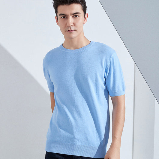 Playera Casual Holgada de Manga Corta en Algodón Liso para Hombre - Image 16
