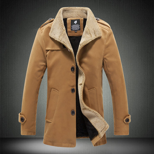Chaqueta de Lana de Cordero para Hombre con Cuello Alzado - Image 4
