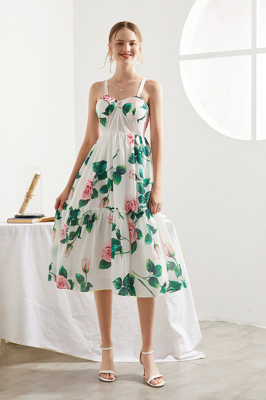 Falda Corset Suspensor Cintura Ajustada Largo Medio