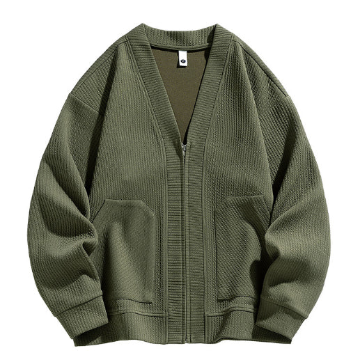 Cardigan Tipo Chaqueta Talla Grande para Hombre - Cierre de Cremallera - Image 16