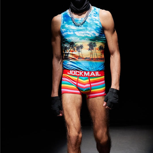 Shorts Personalizados Arcoíris a Rayas para Niños