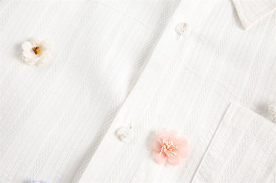 Blusa Holgada con Flores Tridimensionales Creativas - Image 10