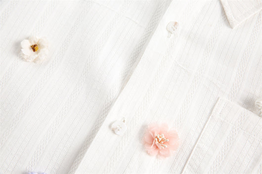 Blusa Holgada con Flores Tridimensionales Creativas - Image 10
