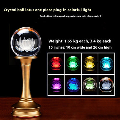 Lámpara Buda Loto Cristal LED Multicolor - Luz Decorativa para Altar y Hogar - Image 8