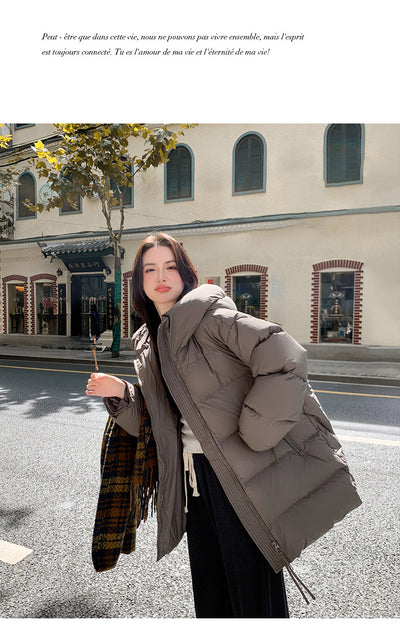 Abrigo Acolchado de Pato Blanco Largo Invierno Diseño Coreano Mujer - Image 20