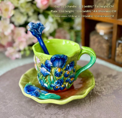 Taza de Cerámica Inspirada en Van Gogh Noche Estrellada con Plato - Image 6