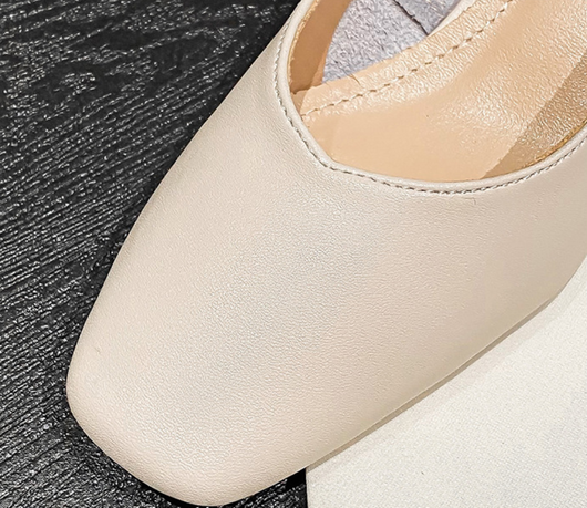 Zapatos de Cuero Genuino para Mujer con Tacón Medio y Punta Cuadrada - Image 8