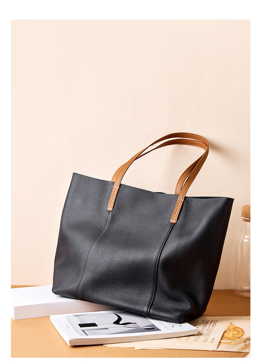 Bolso Tote de Cuero Genuino Hecho a Mano - Bolsa Portátil para Mujer - Image 16