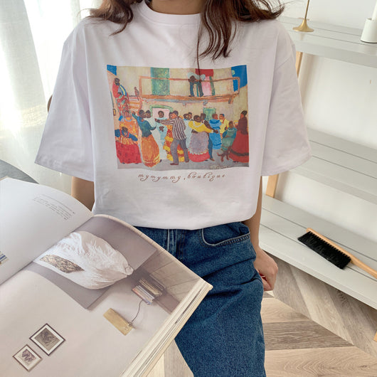 Blusa Suelta Manga Corta Mujer Diseño Retrato Japonés Exclusivo - Image 23