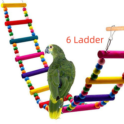 Escalera de Cuentas de Madera Giratoria con Loro Colorido - Image 8