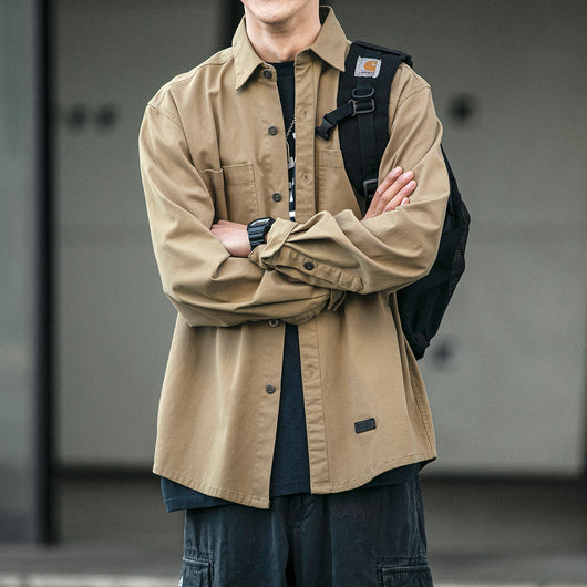 Chaqueta Casual Holgada con Bolsillos - Estilo Coreano para Hombres Jóvenes - Image 3
