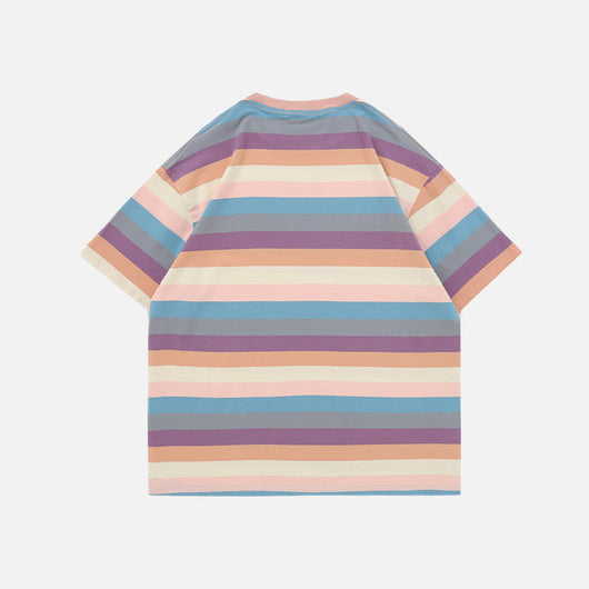 Camiseta Suelta de Rayas para Mujer - Manga Corta Verano - Image 3