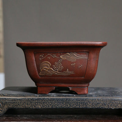 Maceta Cuadrada de Arenilla Púrpura para Escritorio - Image 6