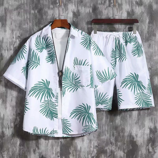 Conjunto de Playa Floral para Hombre - Camisa y Pantalones Cortos - Image 8