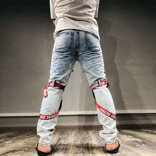 Jeans Slim Fit Azul Marino con Cierre y Rotos Modernos - Image 17