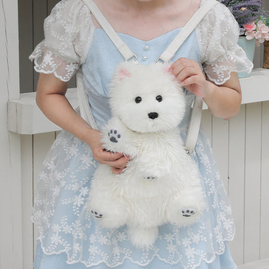 Peluche Perro West Highland Blanco Suave y Adorable