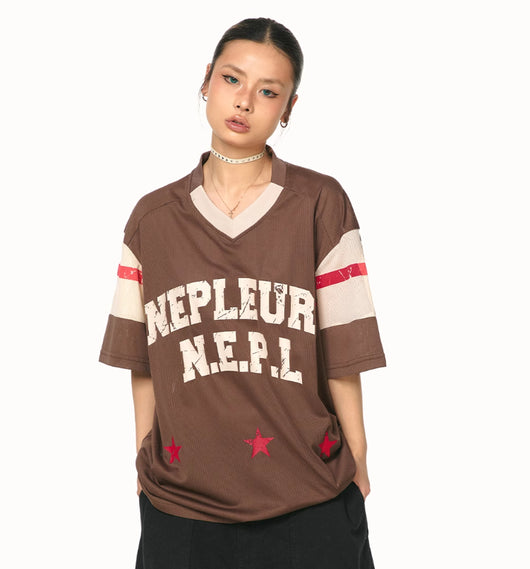 Blusa Patchwork Retro Americana Cuello V Manga Corta - Image 15