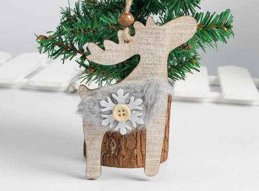 Adorno Navideño Campana de Árbol con Sombrero de Fieltro y Madera - Image 12