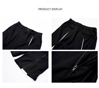 Shorts de Traje Hombre Diseño Nicho con Costuras de Contraste - Image 14