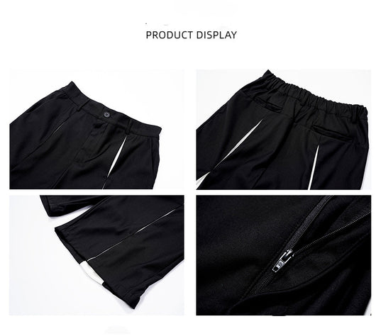 Shorts de Traje Hombre Diseño Nicho con Costuras de Contraste - Image 14