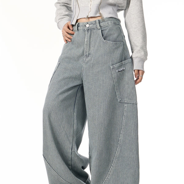 Pantalón Ancho Suelto de Diseño Moderno con Efecto Estilizador