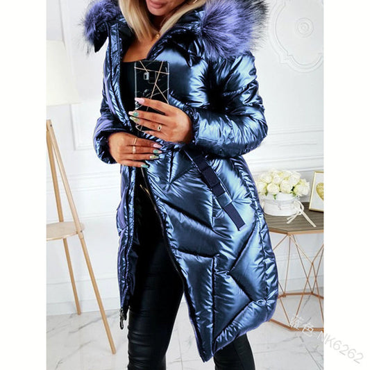 Chaqueta de Abrigo Elegante con Cuello de Pelaje - Diseño Slim Ajustado - Image 2