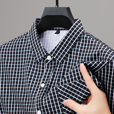 Camisa de Cuadros Manga Larga para Hombre - Primavera y Otoño - Image 7