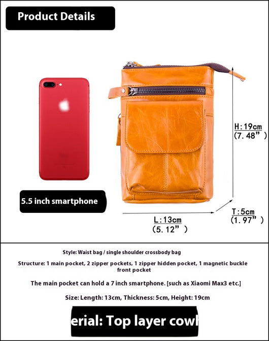 Bolsa de Cuero para Hombre Multifuncional con Compartimentos - Bandolera Deportiva - Image 11