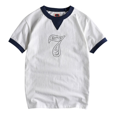 Camiseta de Algodón Lavado para Hombre con Cuello Estilo Thread - Image 5