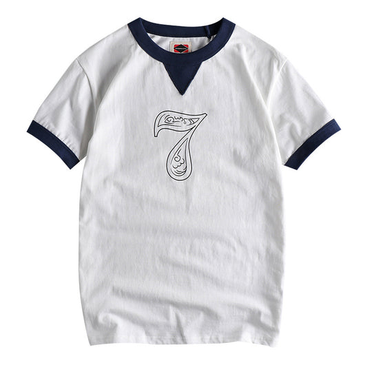 Camiseta de Algodón Lavado para Hombre con Cuello Estilo Thread - Image 5