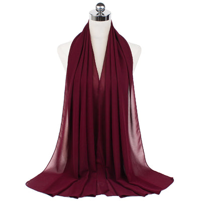 Pañuelo Hijab Burbuja Perla Monocromático en Chifón - Image 3