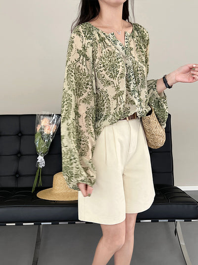 Blusa Protectora Floral con Mangas Linterna y Filtro Solar - Image 19