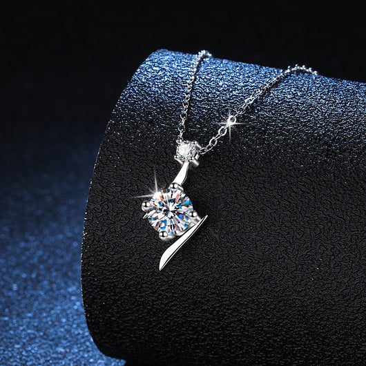 Collar de Plata Esterlina S925 con Cadena de Clavícula y Moissanita - Image 2
