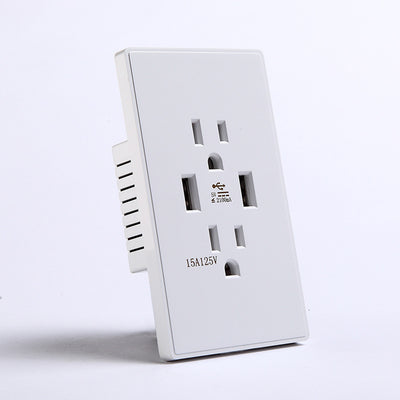 Panel de Tomacorriente Estándar US con Puerto USB Integrado - Image 7