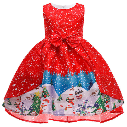 Vestido Navideño Princesa Santa Claus con Copos de Nieve para Niña - Image 10