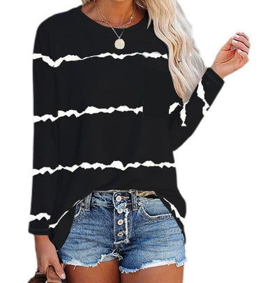 Camiseta Estampada con Bolsillo de Manga Larga para Mujer - Image 16