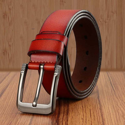 Cinturón de Cuero Amarillo Estilo Coreano Versátil para Hombre - Image 10