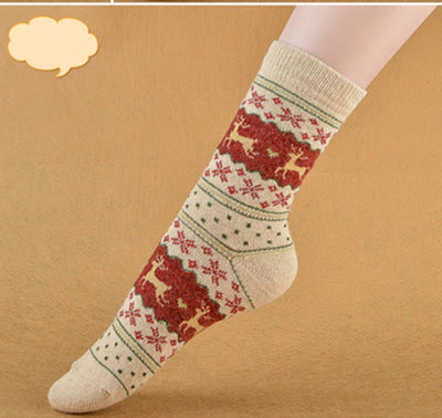 Calcetines Navideños Retro Gruesos y Cálidos para Mujer - Image 11