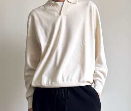 Suéter Polo de Lana Pura Estilo Old Money - Image 14