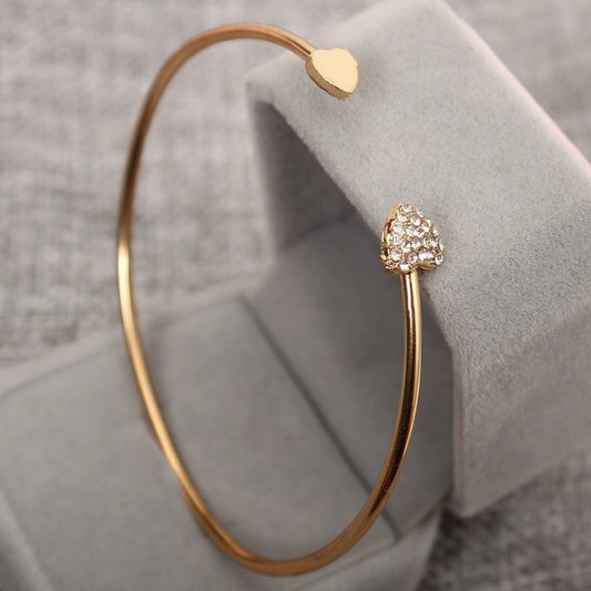 Pulsera Corazón Abierto Diamantes Completos - Joya de Amor