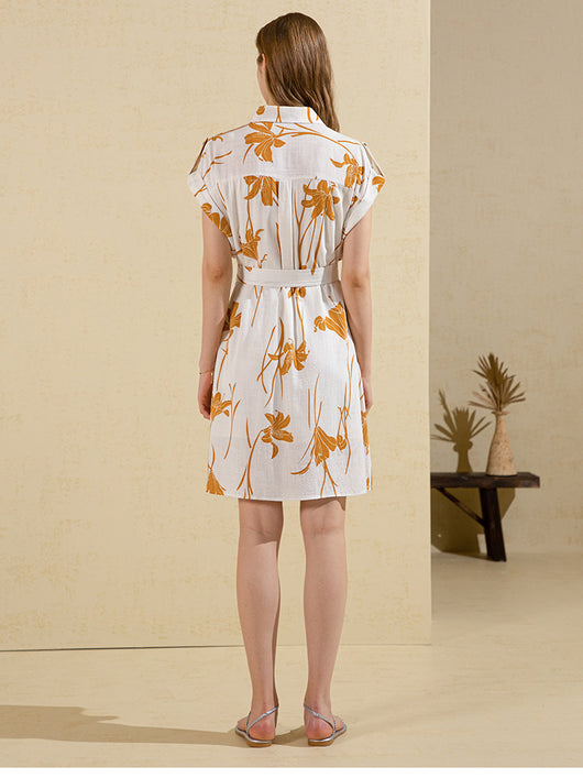 Vestido Blanco Elegante con Estampado Discreto para Mujer - Image 12