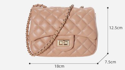 Bolso Bandolera de Cuero Suave con Cadena Rombo - Image 7