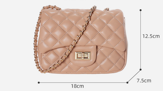 Bolso Bandolera de Cuero Suave con Cadena Rombo - Image 7