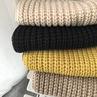 Bufanda Gruesa de Lana Tejida para Invierno - Colores Sólidos Versátiles - Image 23