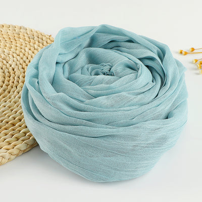 Pañuelo Artístico de Algodón y Lino en Colores Puros para Mujer - Image 17