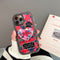 Funda para Teléfono con Diseño Floral Creativo Negro y Rojo